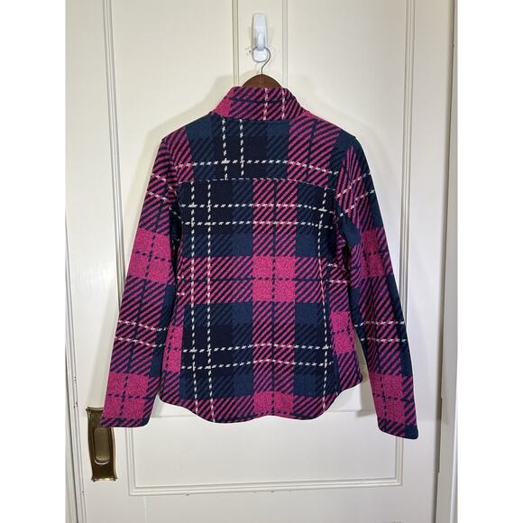 The North Face Plaid Full Zip Fleece Jacket Womens Size Large Pink Blue Outdoor - Picture 2 of 8